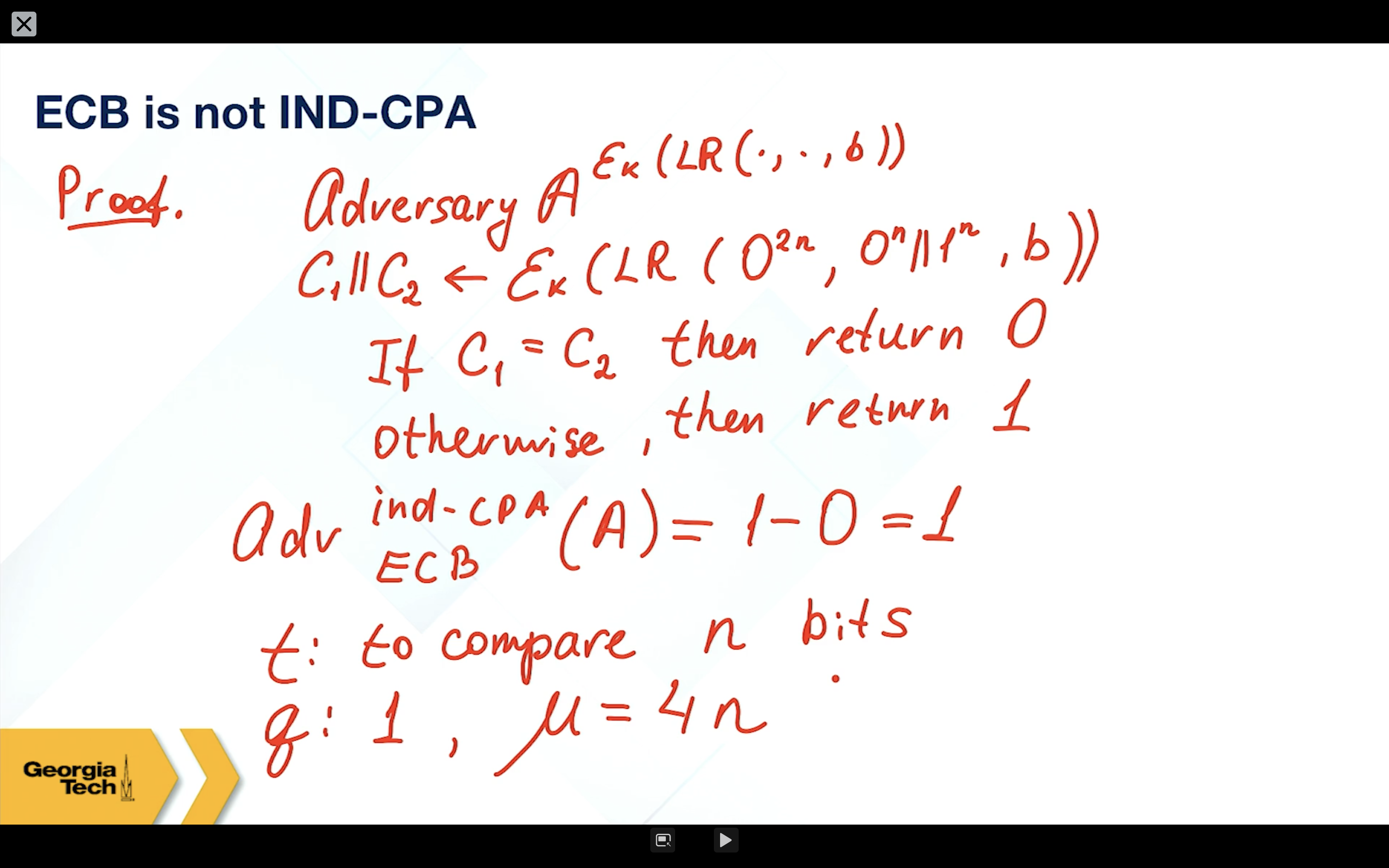 How to prove a scheme is not secure