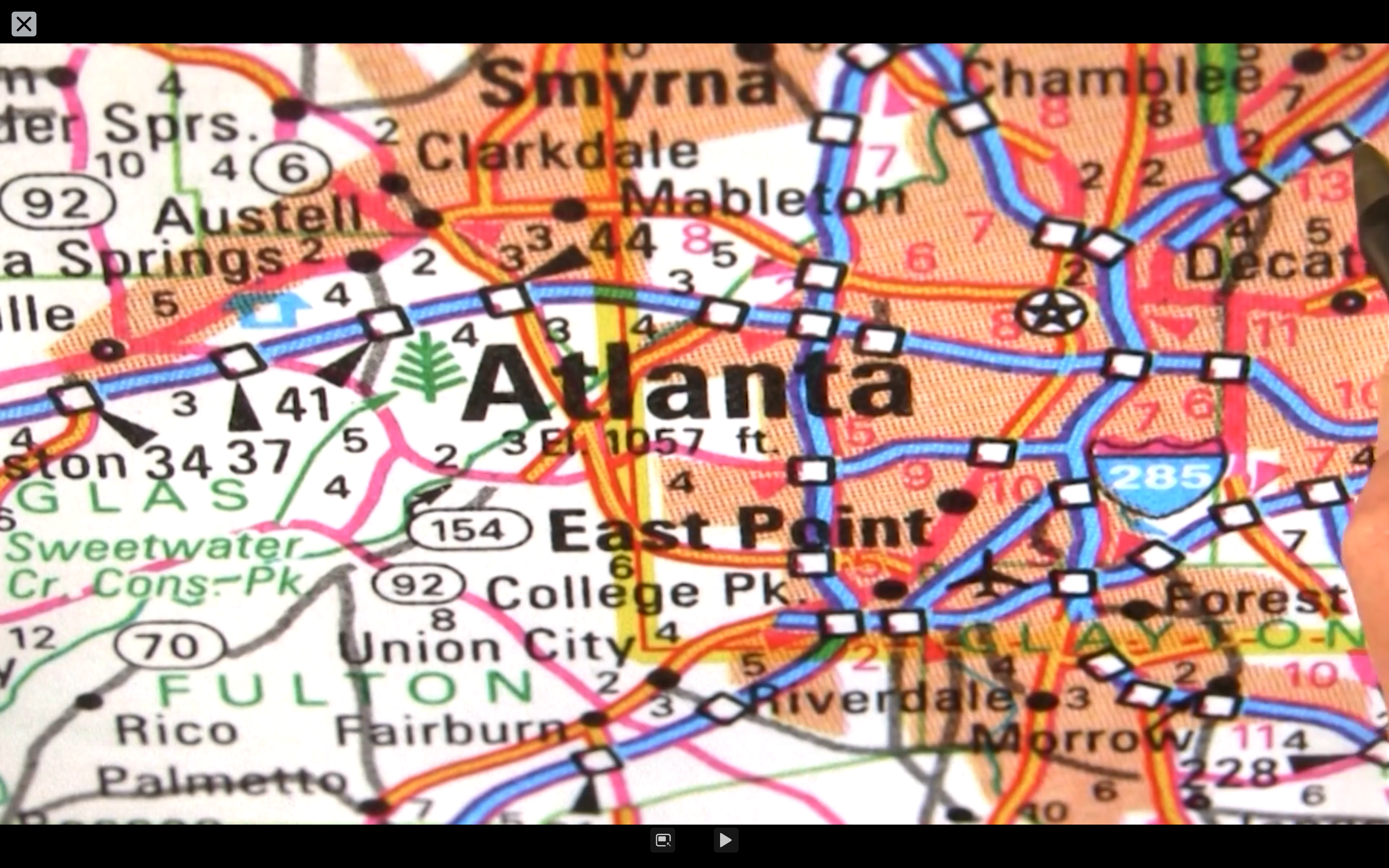 Map of Atlanta, Georgia, USA